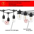thumbnail image 3 of Solar String Light Bulbs, DC 3V Low Voltage, Shatterproof Waterproof S14 LED Bulbs, E26 Medium Base 1W Warm White 2700K 25 Pack., 3 of 8
