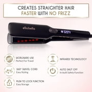 ELLA BELLA® Titanium Flat Iron Hair Straightener (with Infrared) • Professional Straightening Iron • Digital Display to Accurately Control Temperature • As Featured in Good Housekeeping (Black)