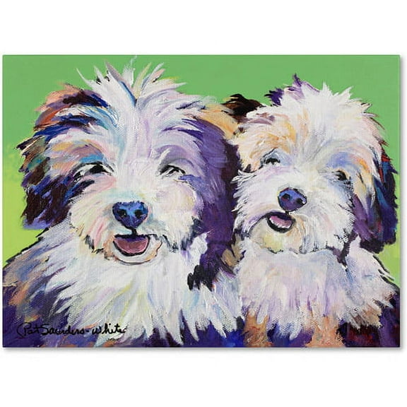 Trademark Fine Art "Litter Mates" Canvas Art by Pat Saunders-White