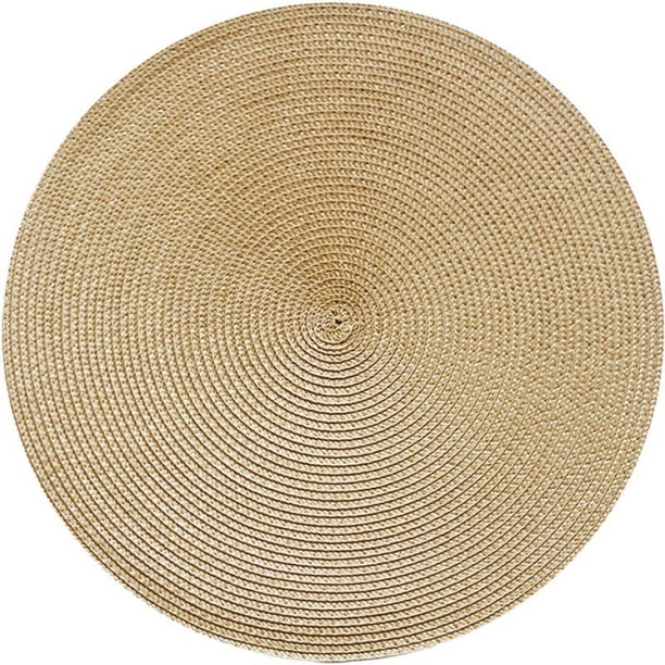 Tapete de Mesa Redondo, Individual Trenzado con Aislamiento Térmico, Tejido Antideslizante, 32 cm de Diámetro para Mesas de Comedor, Cocina, Uso en Cafeterías