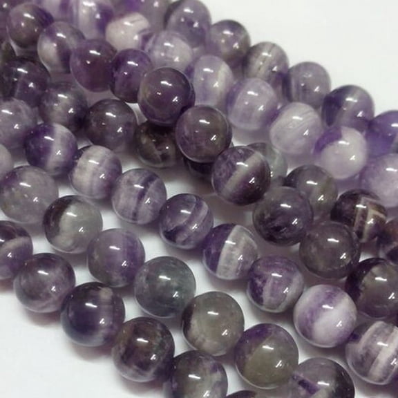 Gemstone Beads Strands Natural Grade B Amethyst Round Purple about 84~88pcs/strand 4mm Hole: 1mm