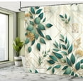 thumbnail image 4 of Ambesonne Eucalyptus Leaves Shower Curtain, Autumn Blooms, 69"Wx84"L, Dark Teal Amber Ivory, 4 of 4