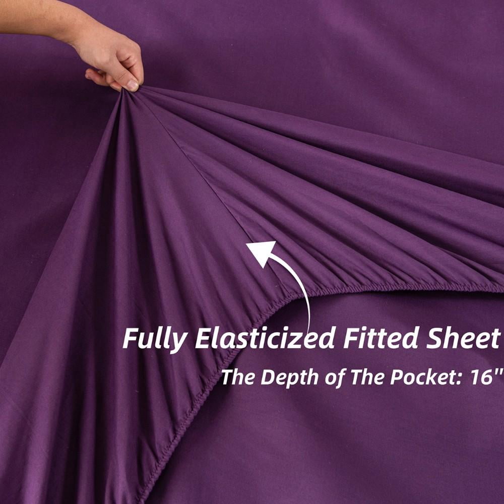 ZXJMHJ Full Size Comforter Set Purple,6 Pieces Watercolor Marble Colorful Bedding,Ultra Soft Purple Bed Set with Comforter and Sheets for All Season