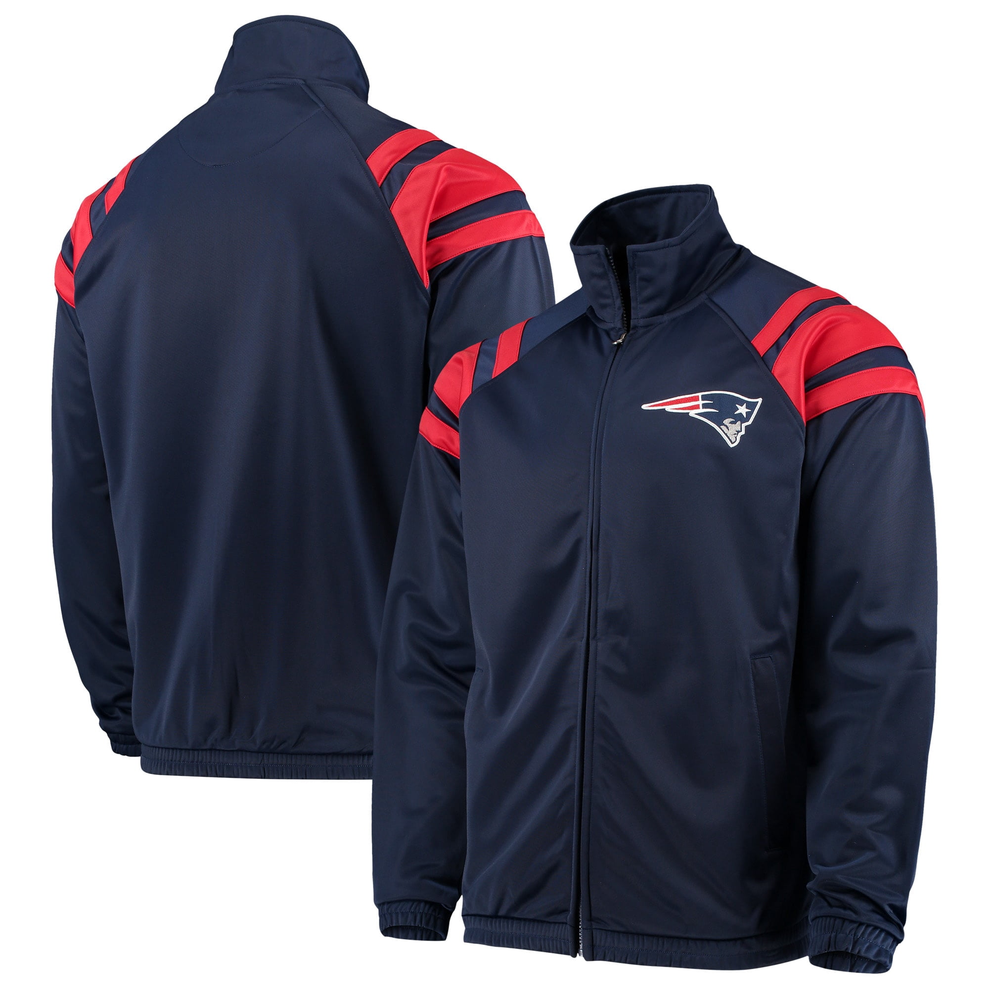 Men S G Iii Sports By Carl Banks Navy New England Patriots Raglan Full Zip Track Jacket Walmart Com Walmart Com