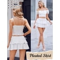 thumbnail image 5 of Carlikeit Women's Y2K Pleated Mini Skirt, Layered Ruffle Micro Skirt with Adjustable Drawstring Waist, Casual Short Skirt for Daily Wear and Festivals, 5 of 12