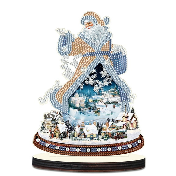 Diamond Painting Desktop Decoration, Father Christmas House 5D DIY Special Diamond Art Decoration Kit for Adults, Office Desktop or Christmas Holiday Gift