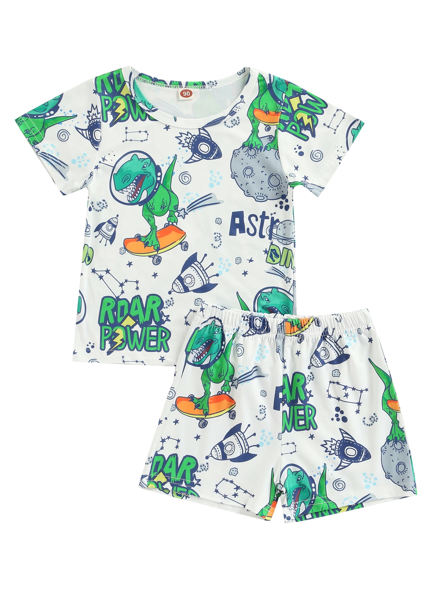 Coralup Kids Boys Short Sleeve Dinosaur T-Shirt Toddler Baby Summer Cotton Tops 18Months-7Years