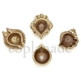 thumbnail image 1 of eSplanade Auspicious Diya Set of 4 - Deepak Deepam Oil Lamp - Ganesha & Laxmi Embossed, Conch Design Swastik Design | Pooja Articles for Home & Office | Home Decor | Brass - 2.5" x 3.5" Inches, 1 of 4