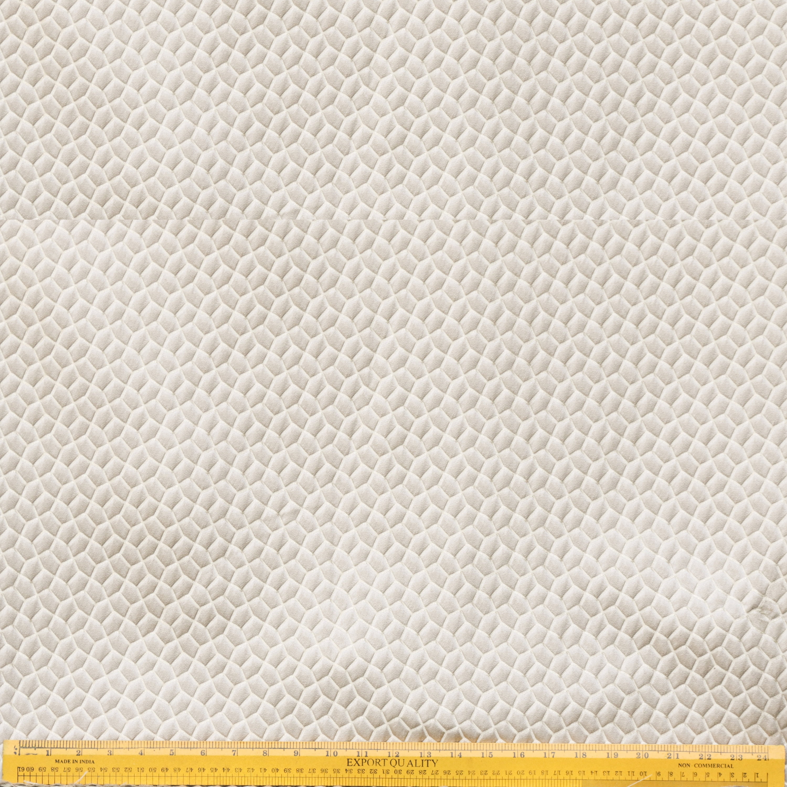 Fabric Mart Direct Cream Jacquard Weave Fabric By The Yard, 54 inches or 137 cm width, 19 Continuous Yards Cream Jacquard Fabric, Hexagon Geometric, Upholstery Drapery Curtain Wholesale Fabric