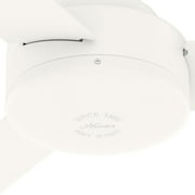 Hunter 44 inch Indoor Ceiling Fan No Light - White Modern Ceiling Fan without Light, 3 Blades, Low Profile Mount, For Bedroom, Living Room, or Kitchen, Wall Control - Presto 52402, Matte White