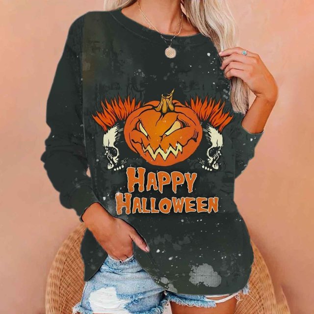 Sudadera con capucha de calabaza de Halloween para mujer, suéter de tendencia divertida con estampado 3D, Sudadera con capucha transfronteriza, Otoño, 2023