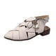 thumbnail image 2 of Sandalias romanas de tacón bajo con parte posterior tejida de cuero con cordones laterales huecos informales para mujer Wmkox8yii nm841, 2 of 5