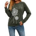 thumbnail image 5 of ZXSXSY Womens Dandelion Sweatshirts Casual Crewneck Pullover Tops Long Sleeve Graphic Tee Shirts, 5 of 9