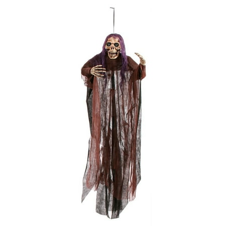 60 inch Grim Reaper with Shroud Adult Decoration Purple/Brown