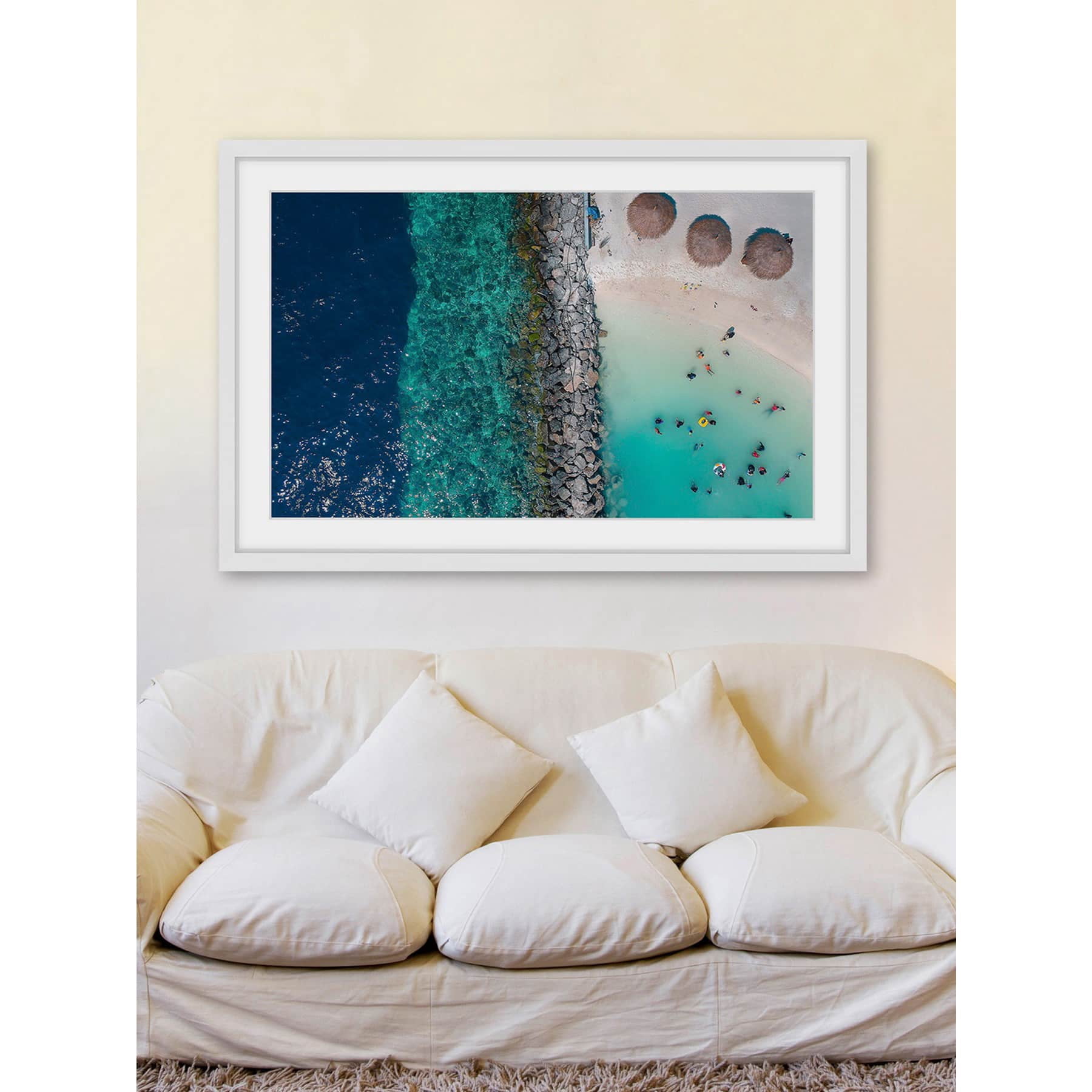 Marmont Hill "Three Tiki Huts" by Hassan Ishan Framed Painting Print