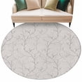 thumbnail image 6 of Grey Branches Round Rug 7ft Washable Circle Rugs Non Slip Vintage Art Farmhouse Large Area Rug Indoor Floor Carpet for Bedroom Kitchen Living Room Home Office Dining Room Nursery, 6 of 8