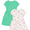 IVORY/GREEN, variant on Girl's Short Sleeve Play Dress, 2-Pack, Sizes 4-18 & Plus