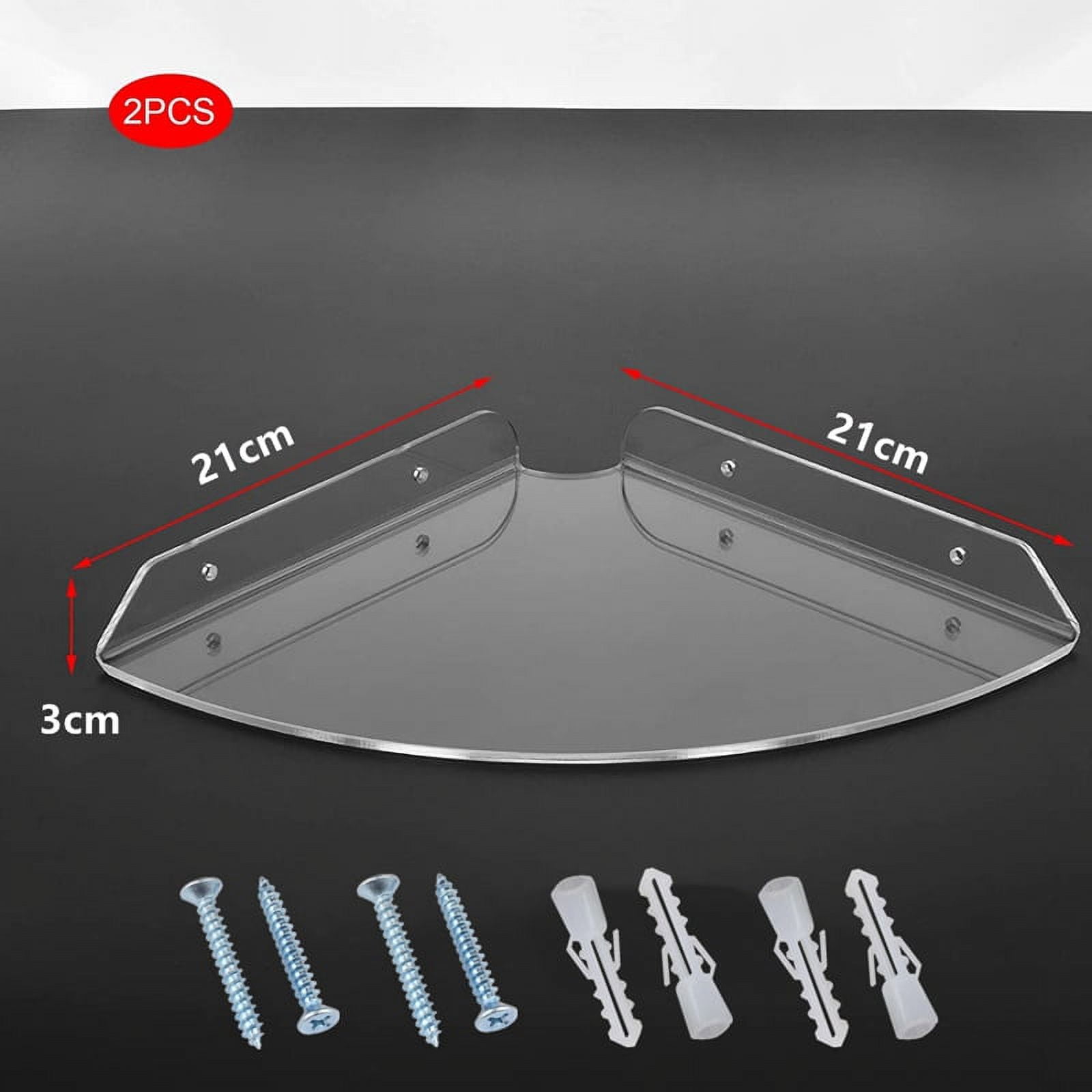 4Pcs Acrylic Corner Shelf Floating Wall Storage Shelf Display Speaker Organizer Bedroom Holder,Clear