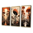thumbnail image 3 of Designart "Vintage Mushroom Magic Mystical Landscapes I" Abstract Landscape Framed Wall Art Set Of 3 - Orange Abstract Landscapes Frame Gallery Set For Office Decor, 3 of 6