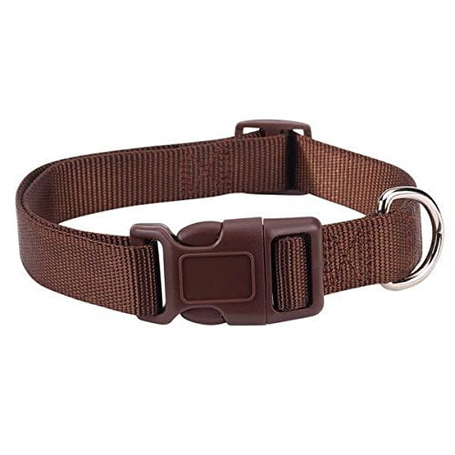 Zack & Zoey Colliers en Nylon Couleur Brite pour Chiens - 11 Couleurs Amusantes 4 Tailles Collier pour Chien Vif (Brun Moyen)
