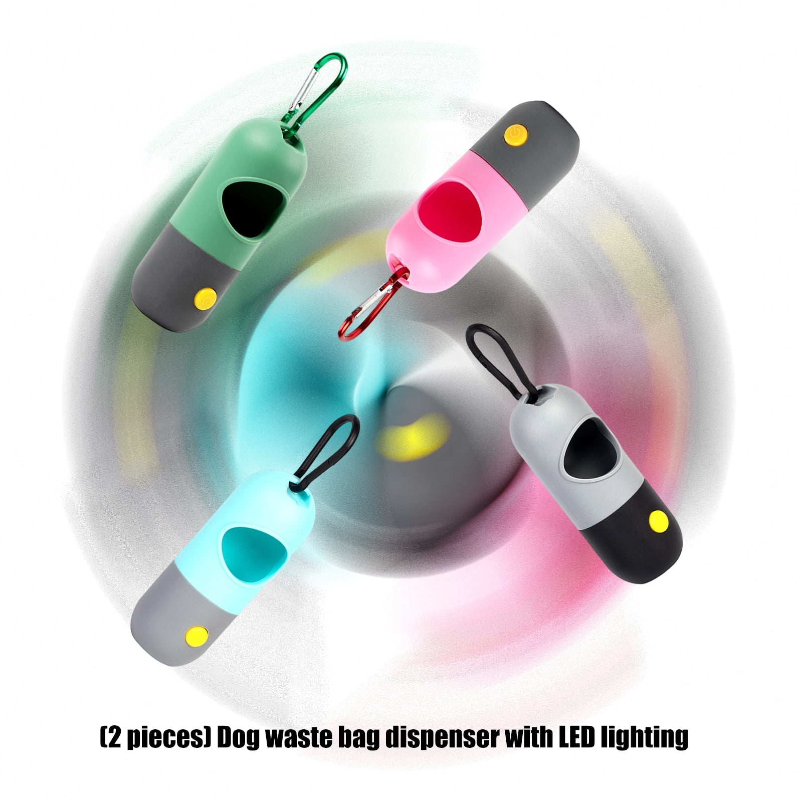 Durability Plastic Dog Poop Bag Dispenser for Pet Owners Easyly Refills and LED Light for Safety During Nighttimes Outdoor