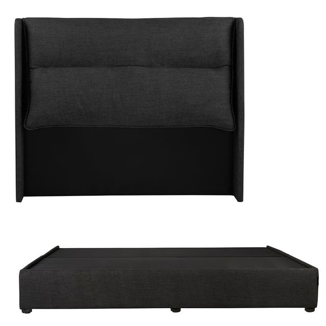 Cabecera Rogga King Size Becca + Box Base Cama Negro