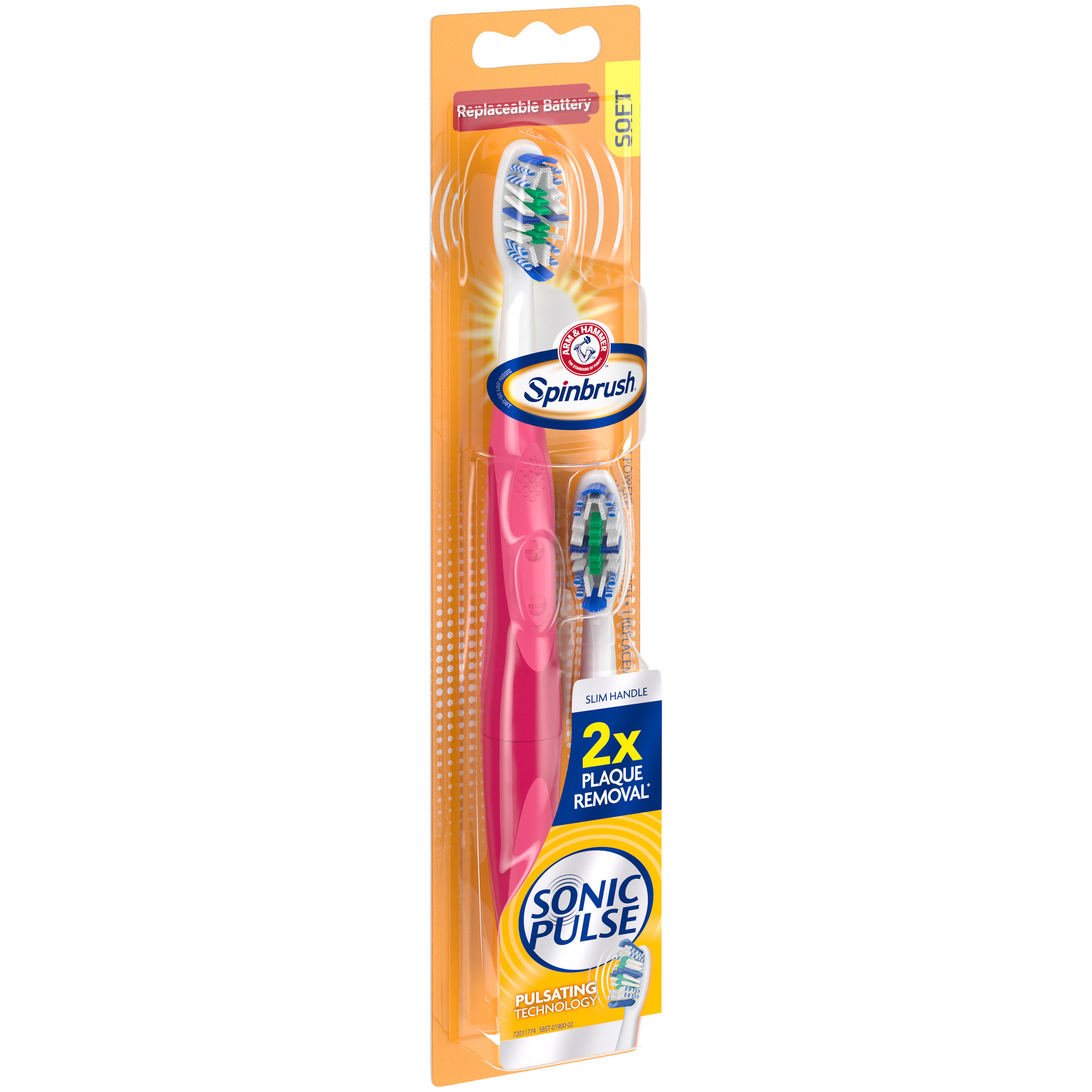 Arm & Hammer Spinbrush Sonic Pulse Battery Toothbrush, Soft - image 2 of 8