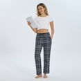 thumbnail image 5 of HEARNICE Women's Pajama Pants, Soft Long Casual Pajama Lounge Bottoms, Knit Sleep Pants with Pockets(BLACK GREY PLAID, 2XL), 5 of 7