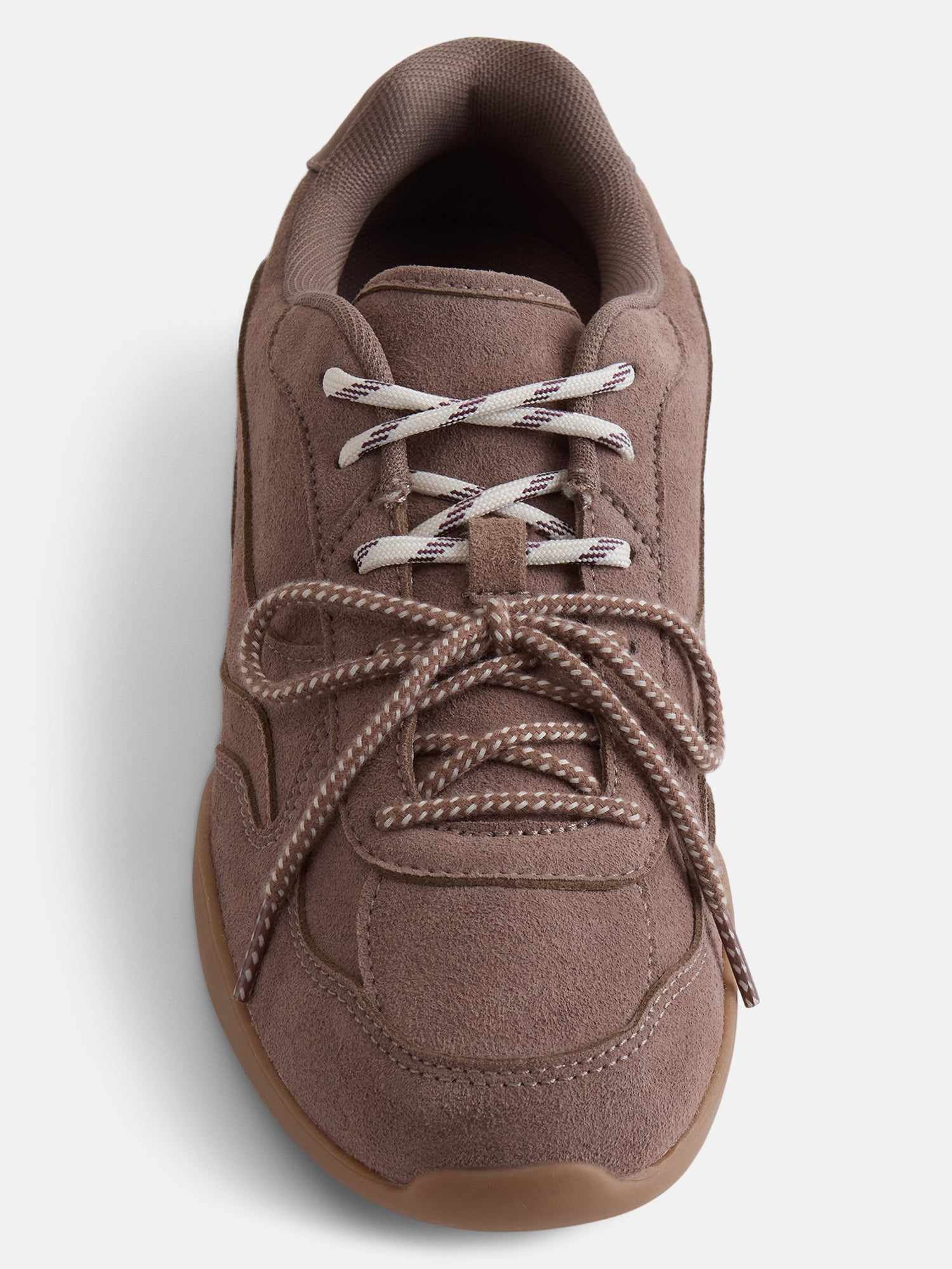 No Boundaries Women's Faux Suede Double Lace Sneakers