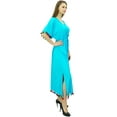 thumbnail image 6 of Bimba Women's Rayon Long Kaftan Dress With Pom Pom Designer Chic Maxi Caftan, 6 of 9