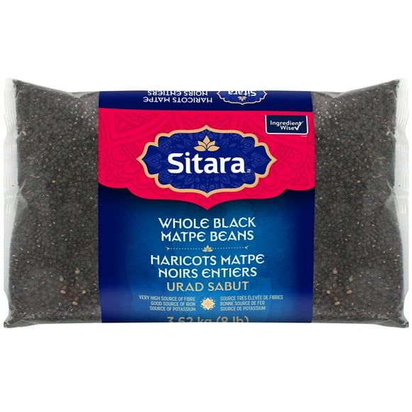 Sitara Whole Black Matpe Beans, 3.62 kg (8 lb)