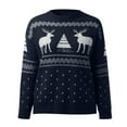 thumbnail image 3 of Chandail de Noël pour Femme, Blouse à Col Rond, Tricot Décontracté Duveteux, Torsadé, Chandail Mode, Fermeture Mi-Longue, Manteau, Imprimé, Cardigan Chaud, 3 of 7