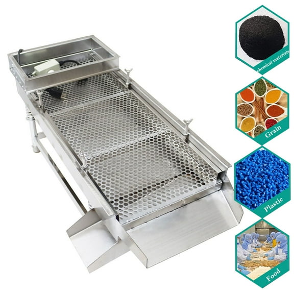 10mm Round Hole Full Stainless Steel Linear Vibrating Screen Single Layer Electric Material Screen