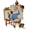 thumbnail image 2 of Marmont Hill "Triple Self-Portrait" by Norman Rockwell Painting Print on Canvas, 2 of 6