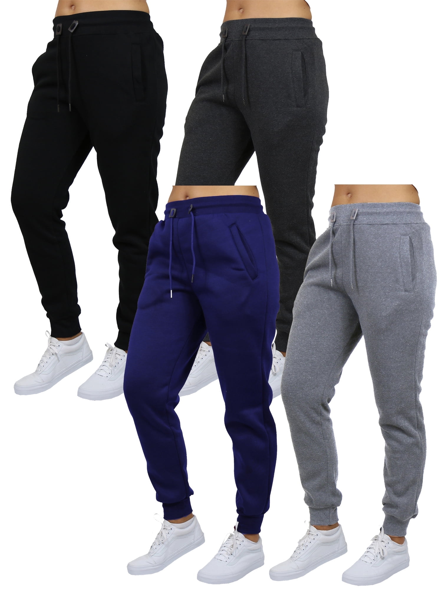 Women's Fleece Lined Joggers - Thermal High Waisted Winter Sweatpants For Hiking & Lounging