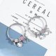 thumbnail image 3 of Bonitas pulseras de puño para mujeres y niñas, brazalete ajustable de acero inoxidable con diseño de dibujos animados para esposas y novias, regalos de joyería., 3 of 3