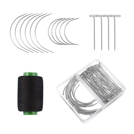 Wig Making Pins Needles Set, Wig T Pins C Curved Needles Hair Weave ...