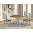 thumbnail image 4 of 42" Solid Wood Dual Drop Leaf Pedestal Dining Table With 2 San Remo Side Chairs in Distressed Hickory/Stone by International Concepts, 4 of 9