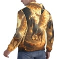 thumbnail image 6 of Picia Golden Winged White Horse Pattern Casual Men's Hoodie - Lightweight Hooded Sweatshirt with Kangaroo Pocket, Comfortable Pullover for Everyday, Travel-Small, 6 of 7