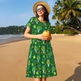 thumbnail image 4 of Balery St. Patrick's day Vestidos sueltos de manga corta para mujer, vestidos de verano 2025, vestidos casuales de corte A con vuelo., 4 of 6
