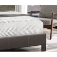 thumbnail image 2 of Platform Bed upholstered in luxurious Tufted Bonded Leather - Brown, 2 of 3
