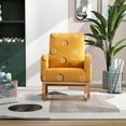 thumbnail image 4 of Lisonu Modern Nursery Rocking Chair with Side Pocket, 26.8"W Mid Century Upholstered Armchair, Mustard Boucle Fabric, 300lb Capacity, 4 of 16