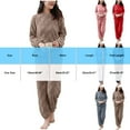 thumbnail image 4 of ZyeKqe Womens Pajamas Set Plaid Fleece Fuzzy 2 Piece Loungewear Soft Comfy Fleece Pjs Outfits Winter Warm Sleepwear, 4 of 9