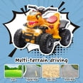 thumbnail image 5 of Xuanlur Dinosaur Electric Ride on ATV 4 Wheeler for Kids, Ride on Toy with Music, Microphone Interface, Bluetooth & LED Lights, 2WD, 1.86MPH Safe Speed, ATV Electric Car for Boys Girls (Yellow), 5 of 7