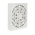 thumbnail image 4 of Kate and Laurel Saanvi Traditional Carved Wood Floating Bathroom Wall Cabinet, 22x7x 28, White, Dimensional Over the Toilet Storage Cabinet for Use as Bathroom Storage or Entryway Decor and Display, 4 of 10
