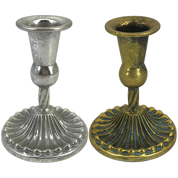 Metal Candle Holder Set, Gold and Silver Candlestick, Elegant Table Decorations, Long-Lasting Iron Candle Stand, Great for Weddings, Dinner Parties, and Home Decor