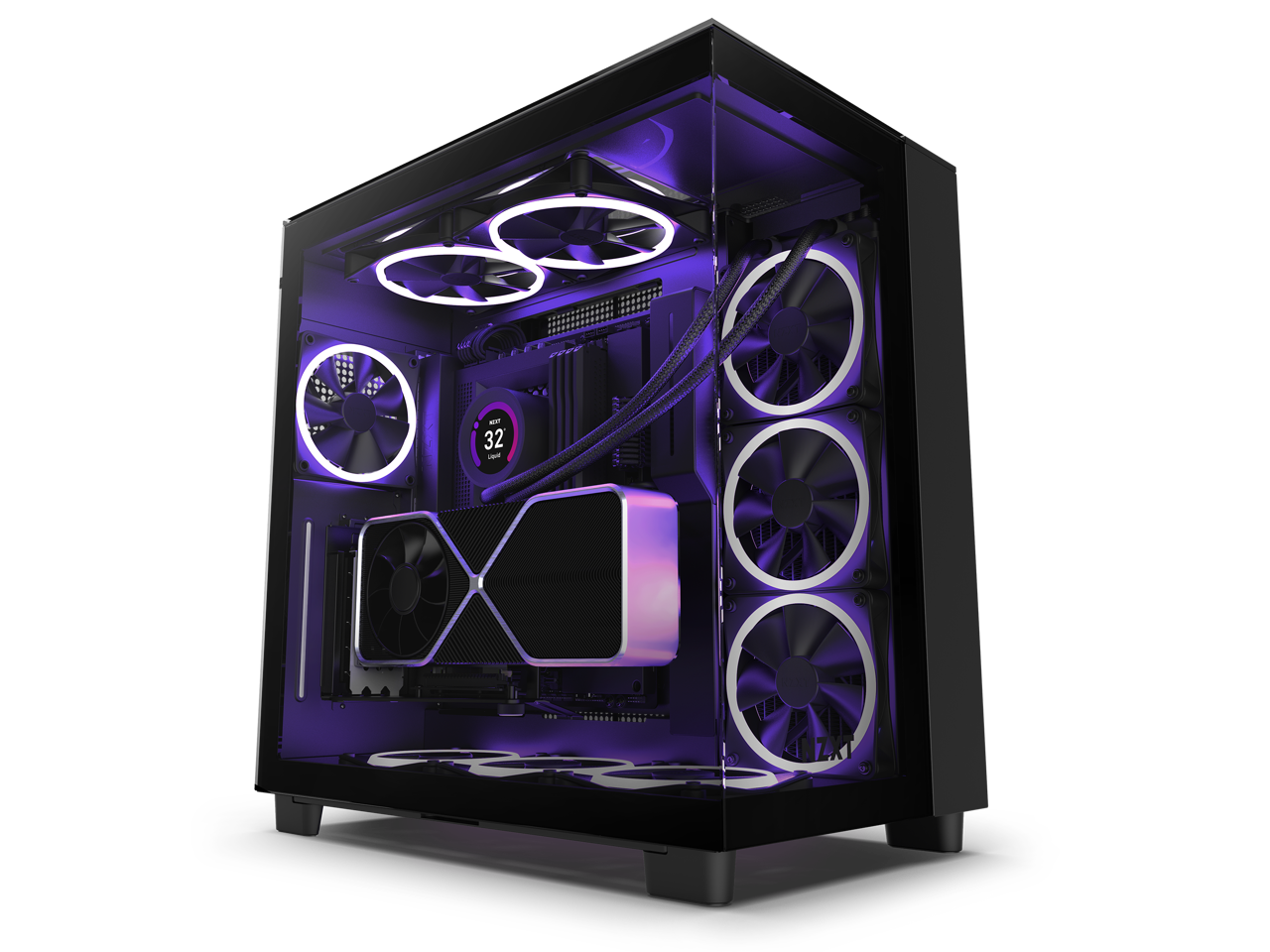 NZXT H9 Elite - All Black - CM-H91EB-01 - Premium Dual-Chamber - Mid-Tower - RGB Fans - Case - image 2 of 19