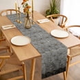 thumbnail image 3 of Ombre Gray Geometric Table Runner 60 Inches Long Farmhouse Dress Scarves, Modern Abstract Art Dining Tablerunner for Coffee Table/Kitchen Island/Party Décor, 13" x 60", 3 of 8