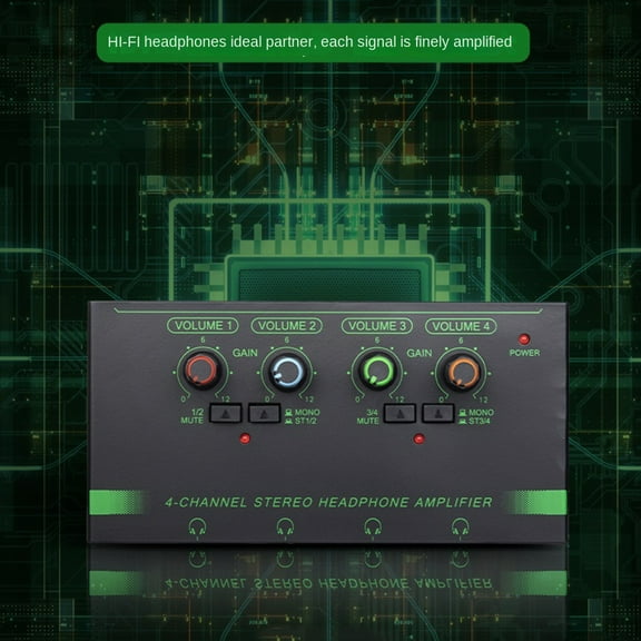 6 Channels Mini Headphone Amplifier HA400 UltraCompact Stereo Audio Amplifier Earphone Amp for Music