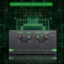 6 Channels Mini Headphone Amplifier HA400 UltraCompact Stereo Audio Amplifier Earphone Amp for Music